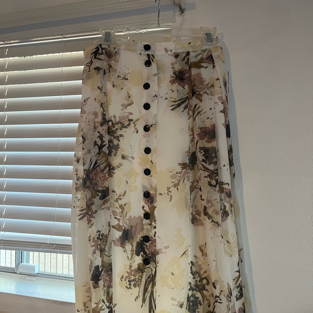 Jules & Leopold Cream Floral Maxi Skirt